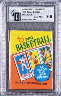 1980/81 Topps Basketball Unopened Wax Pack - GAI GEM MINT 9.5 